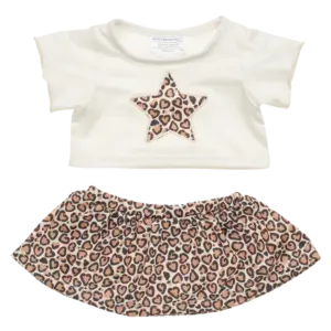 Leopard Print Star Skirt Set