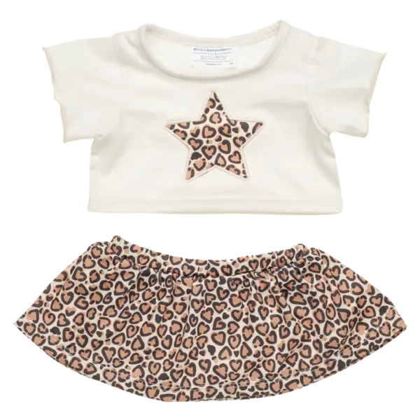Leopard Print Star Skirt Set